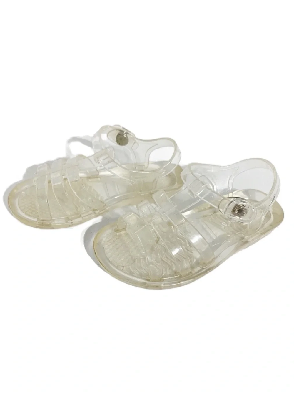 Carter's Fisherman Style Transparent Jelly Open Toe Strappy Sandals Snap Closure